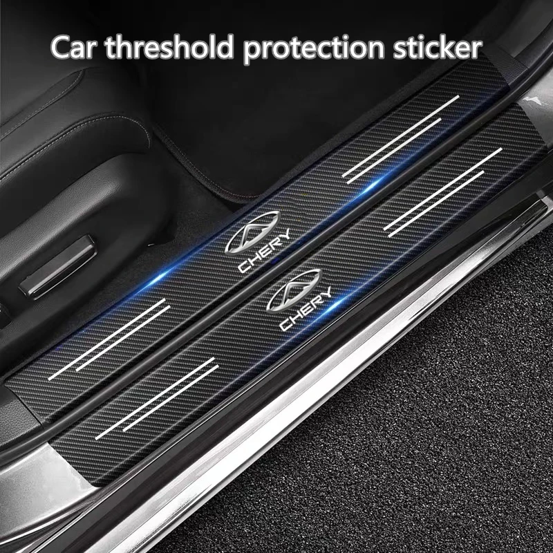 Carbon Fiber Car Sticker Auto Door Threshold Anti Scratch Tape Protective Strip For Chery TIGGO 2 3 4 5 7 Pro 8 3X A1 QQ Arrizo