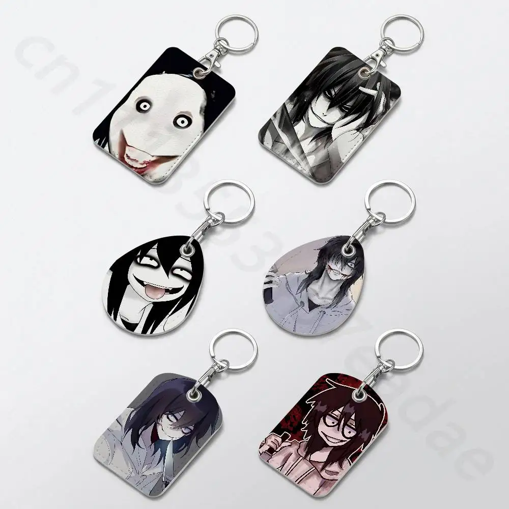 Creepy Urban Killer Jeff Keychain Card Holder, Badge Credit Card Holder, Student ID Card Holder