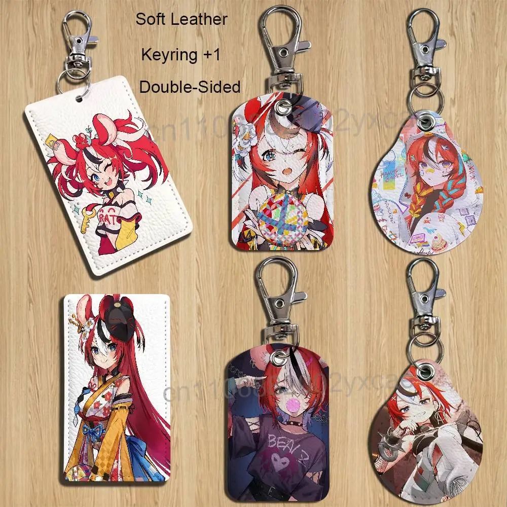 cute Hakos Baelz Takodachi Holder For Bank Business Work Card Holder Student Card Case Bus Card Keychain