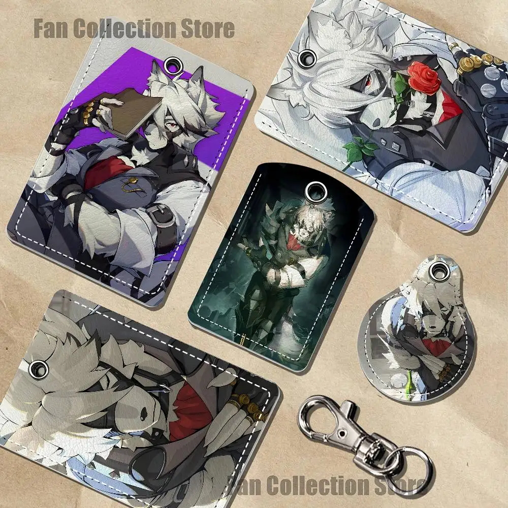 ZZZ V-Von Lycaon Cartoon Movie Singer Game Anime Leather Card Holder Can Store Access Control ID Card Subway Air Tag Case