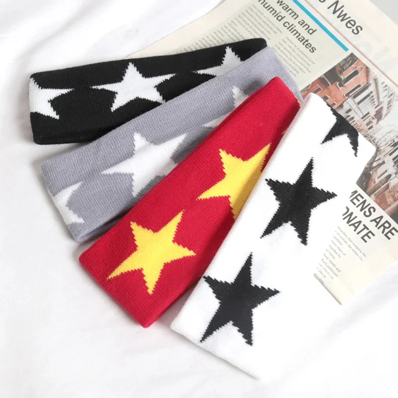 Elastic Pentagram Hair Bands Women Men Hairband Running Fitness Yoga Headbands Girls Head Hair Band Outdoor Sports Accessories
