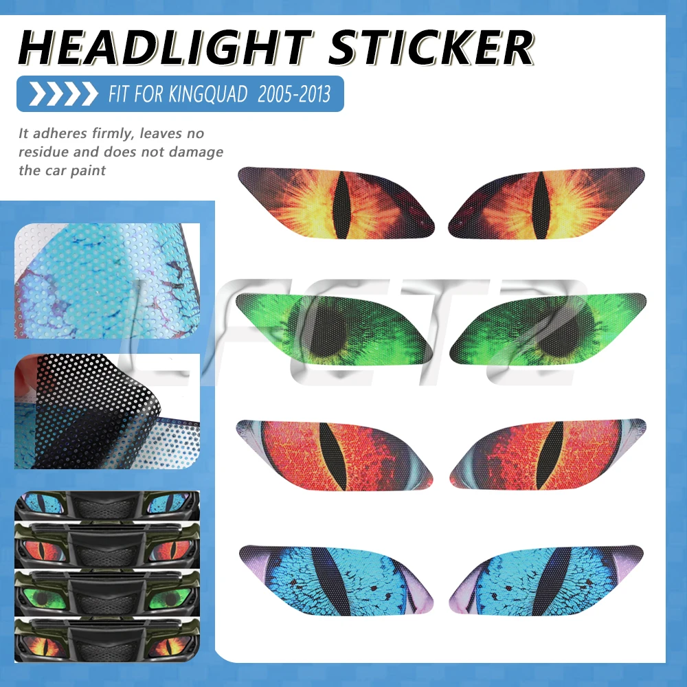 1 Pair Headlight Decoration Sticker Head Light Eye Protection Decals Fit for Suzuki King Quad 400 450 500 700 750 2005-2018
