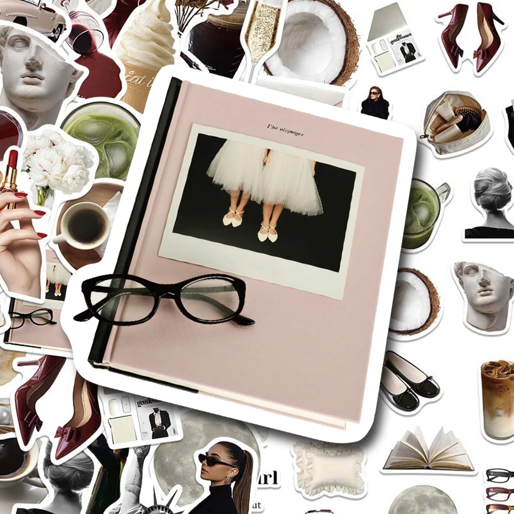 10/30/60pcs Light Luxury Clean Girls Office Lady Stickers Ins Style Aesthetic Decals Suitcase Water Bottle Phone Sticker Decor