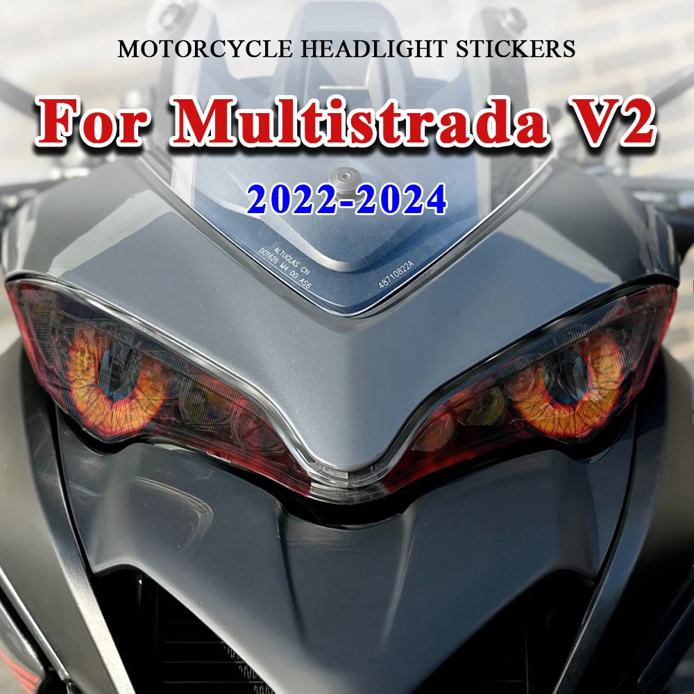 For Ducati Multistrada V2 2022 2023 2024 Waterproof Motorcycle Headlight Guard Stickers Head Light Protective Decals Accessories