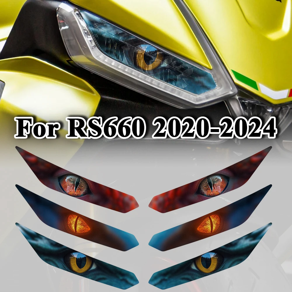 2 Pcs Front Fairing Headlight Stickers Motorcycle Head Light Decal Accessories For Aprilia RS660 RS 660 2020 2021 2022 2023 2024