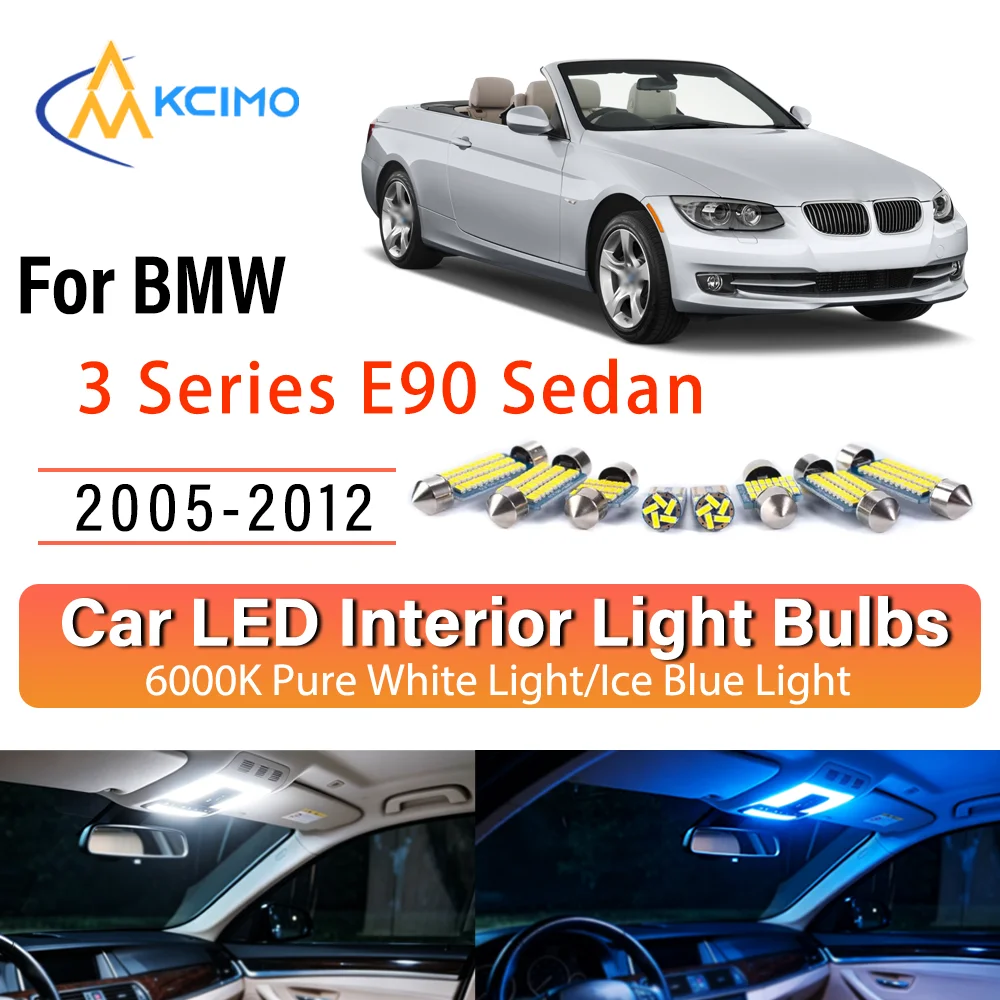 For BMW 3 Series E90 Sedan 2005-2012 Instant Install Constant Bright LED Inner Lamp Upgrade Set OE Fit Ceiling Reading Boot