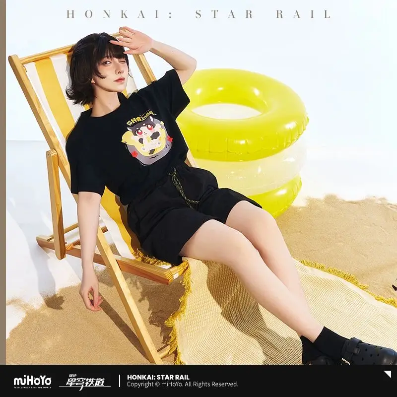 miHoYo Official Game Honkai Star Rail AWOO Series Short-sleeved T-shirt Anime Clothing Top Shirt Jacket Cosplay Halloween Gifts