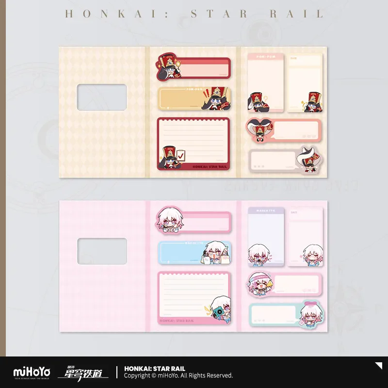 Anime Game Honkai Star Rail Official miHoYo Original Pom Exhibition Hall Series Convenience note set Cosplay Birthday Gift