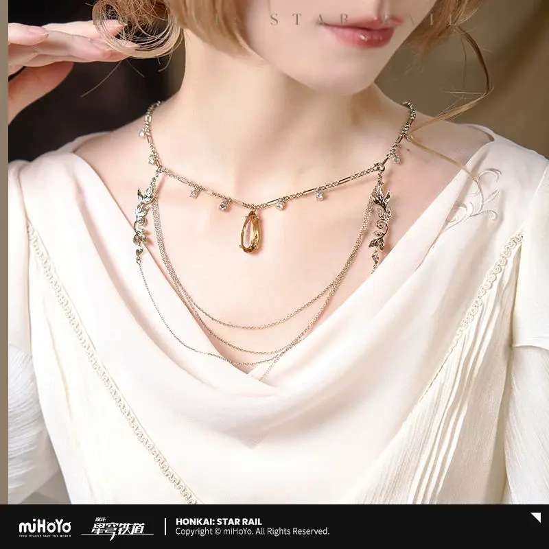 [Genuine] miHoYo Game Aglaea Necklace Honkai Star Rail Aglaea Theme Necklace Anime Ornament Clothing Accessory Cosplay Xmas Gift