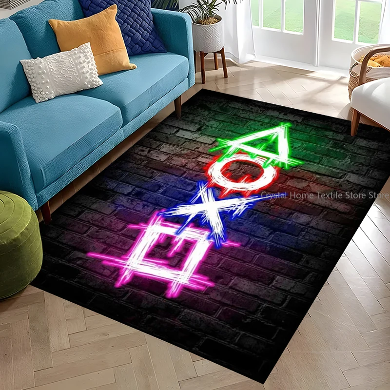 Gaming Neon Game Printed Rugs Carpet For Living Room Home Decoration Children Crawling Living Room Area Rug Non-Slip Floor Mat