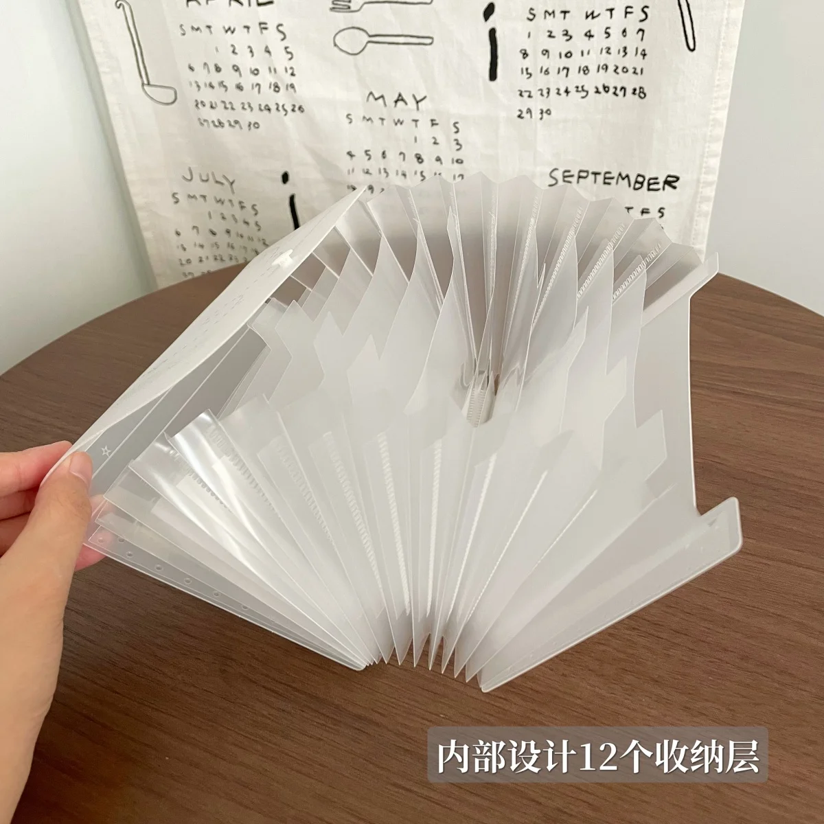 A6 Accordion Folder 12 Pockets Expanding File Organizer Large Capacity Storage Folder for Documents Cards Stickers Planner Acces