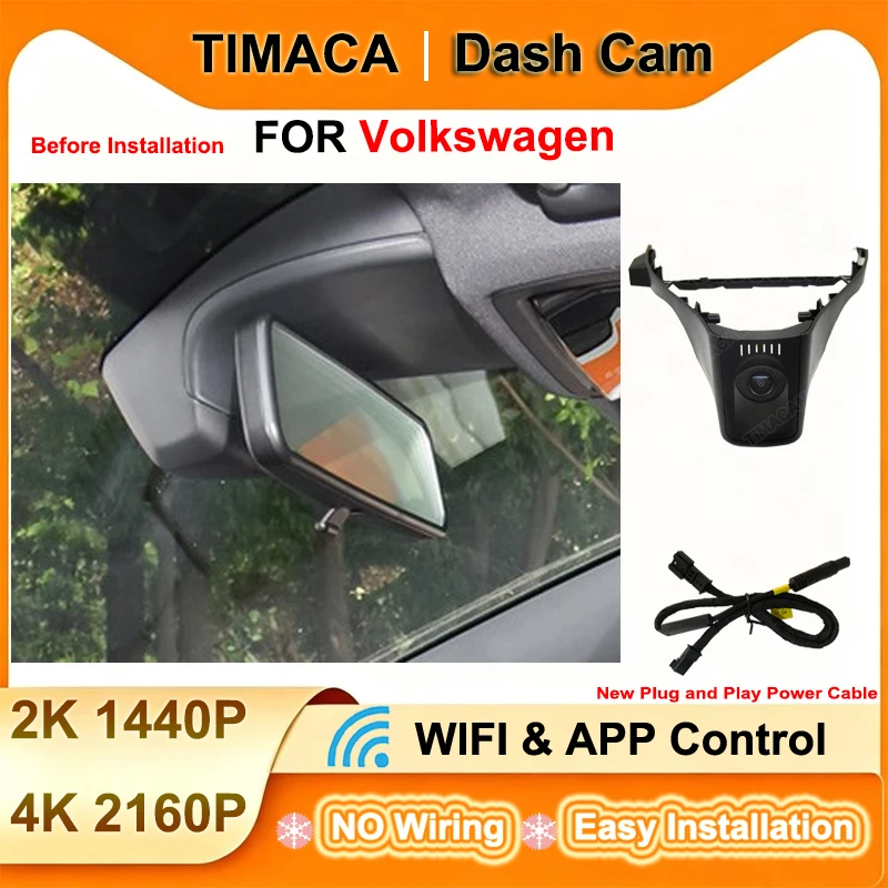 TIMACAM for Volkswagen VW id4 id 4 ID.4 for VW id5 id 5 ID.5 for VW id6 id 6 ID.6 2020 2021 2022 Dash Cam 2K 4K Wifi Camera Dvr