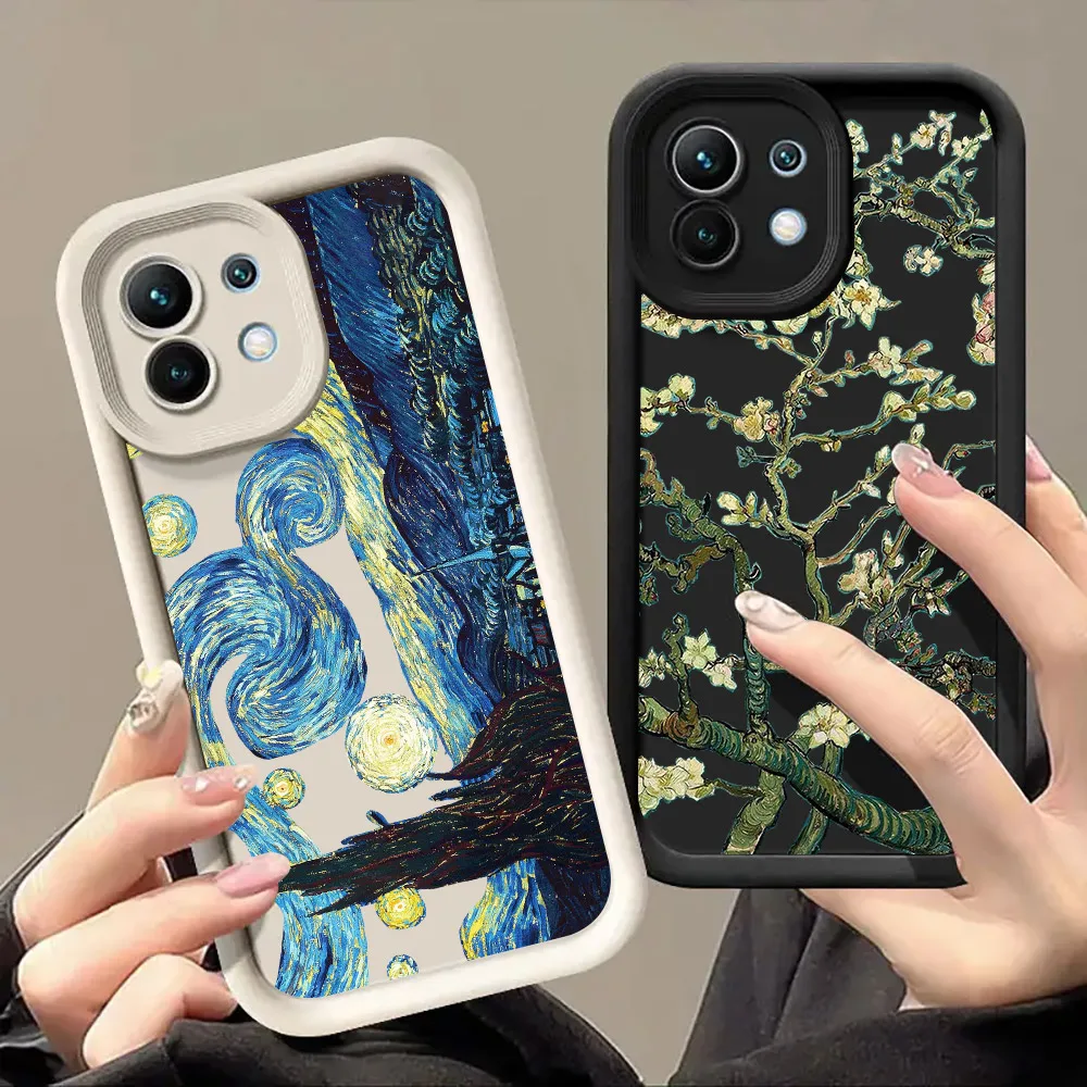 Van Gogh Starry Sky Sunflower Almond Blossoms Case For Xiaomi 15T 14T 13T Pro 15 17Pro Poco F7 X7 X6 F5 M6 M7 Pro 5G Phone Cover