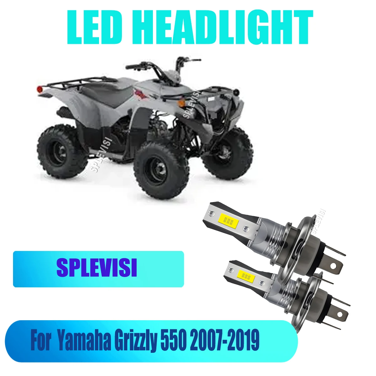 H4 9003 Motorcycles LED 45W HID White Headlight Bulb luces para moto For Yamaha Grizzly 550 2007 2008 2009 2010 2011 2012-2019