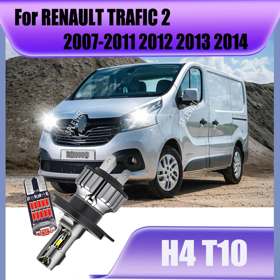 LED Headlights HID H4 9003 Car Light Bulbs 15000LM/Pair CSP Chip For RENAULT TRAFIC 2 2007 2008 2009 2010 2011 2012 2013 2014