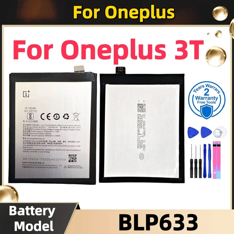 For Oneplus 3T Battery High Quality 3400mAh BLP633 Replacement For Oneplus Three T Smartphone Batteries track code Free Tools