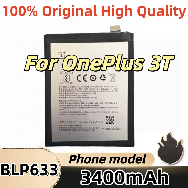 100% Original High Quality 3400mAh BLP633 For Oneplus 3T A3010 A3003 Retail Package Cell Phone Battery+Free Tools