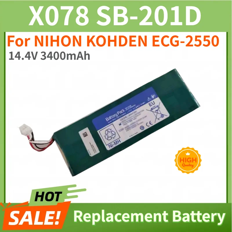 X078 SB-201D ECG Battery for NIHON KOHDEN ECG-2550 Brand New High Quality Replacement Battery 14.4V 3400mAh