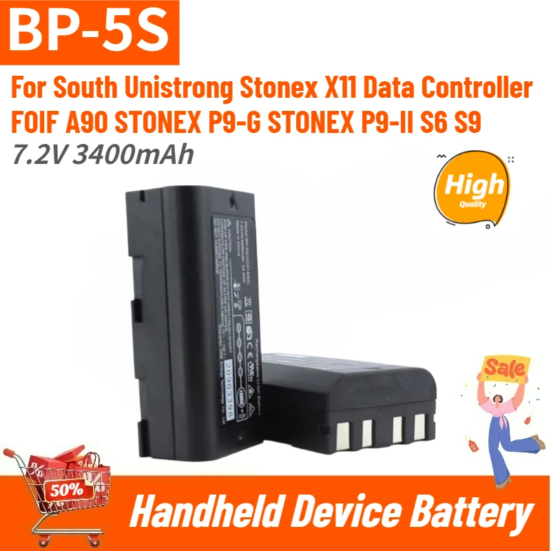 For South Unistrong Stonex X11 Data Controller STONEX P9-G STONEX P9-II S6 S9 FOIF A90 High Quality BP-5S Battery 7.2V 3400mAh
