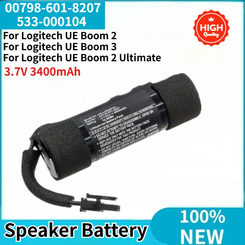 High Quality Speaker Battery 3.7V 3400mAh For Logitech 00798-601-8207 UE Boom 2 3,Boom 2 Ultimate Brand New Replacement Battery