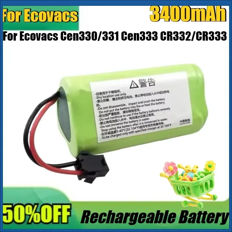 New 3400mAh high quality Battery for Ecovacs Cen330/331 Cen333 CR332/CR333 Robotic Vacuum Cleaners Battery
