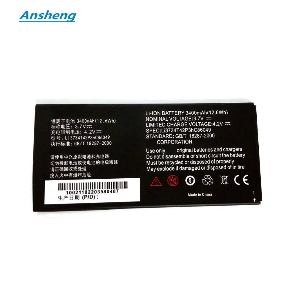 High Quality 3400mAh Li3734T42P3hC86049 Battery For ZTE T9 Tablet V9 V9 Light Tab V9+ V9A V9C V9E Tablet PC