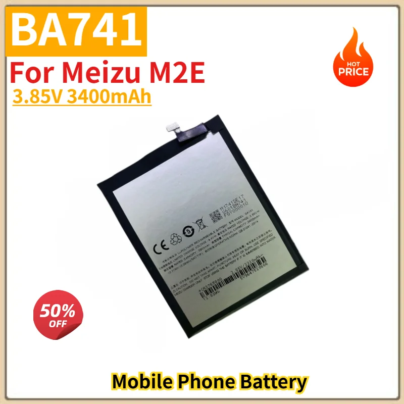 BA741 Battery 3.85V 3400mAh for Meizu M2E Mobile Phone High Quality Replacement Battery