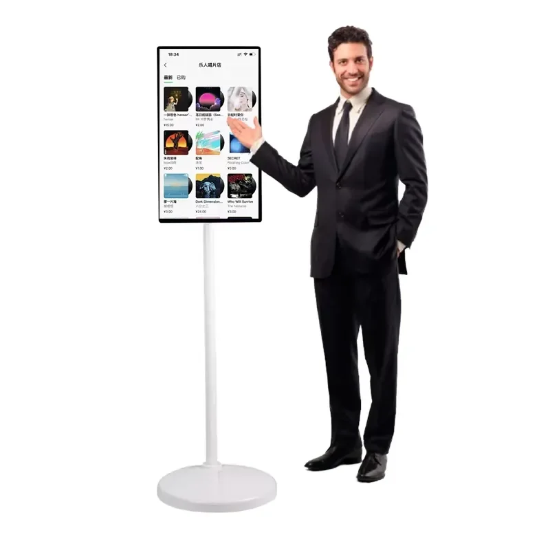 32 Inch Full HD Smart Portable TV Touchscreen 360 Rotating Stand Built in Battery Wireless Television for Home Camping Travel