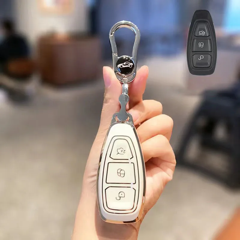 Soft TPU Full Cover Car Key Case Shell Keychain For Ford Focus 3 4 ST Mondeo MK3 MK4 Fiesta Fusion Kuga 2013 2014 2015 2017