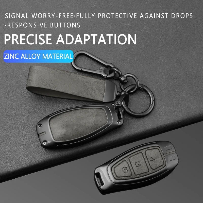 Car Key Case for Ford Kuga MK2 Focus 3 4 ST Mondeo MK3 MK4 Fiesta Fusion Ecosport Key Fob Keychain Keyless Car Accessories