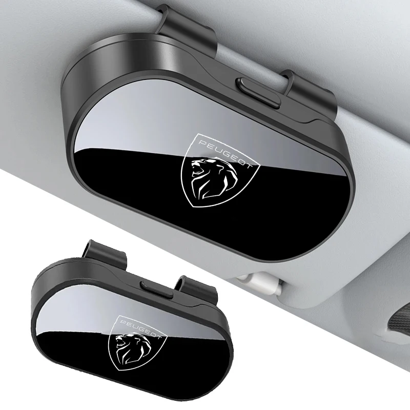 For Peugeot 407 508 2008 5008 307 308 3008 206 207 208 205 Car Visor Sunglasses Glasses Case Glasses Holder Clip Box Accessories