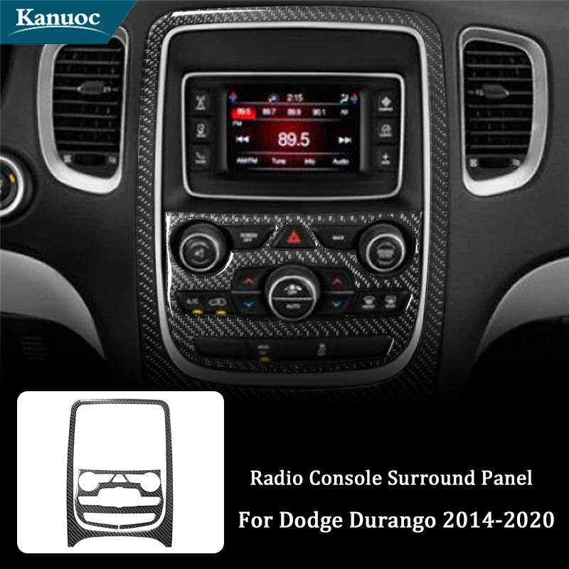 Carbon Fiber Center Armrest Cup Holder Stickers For Dodge Durango 2014 2015 2016 2017 2018 2019 2020 Car Interior Accessories