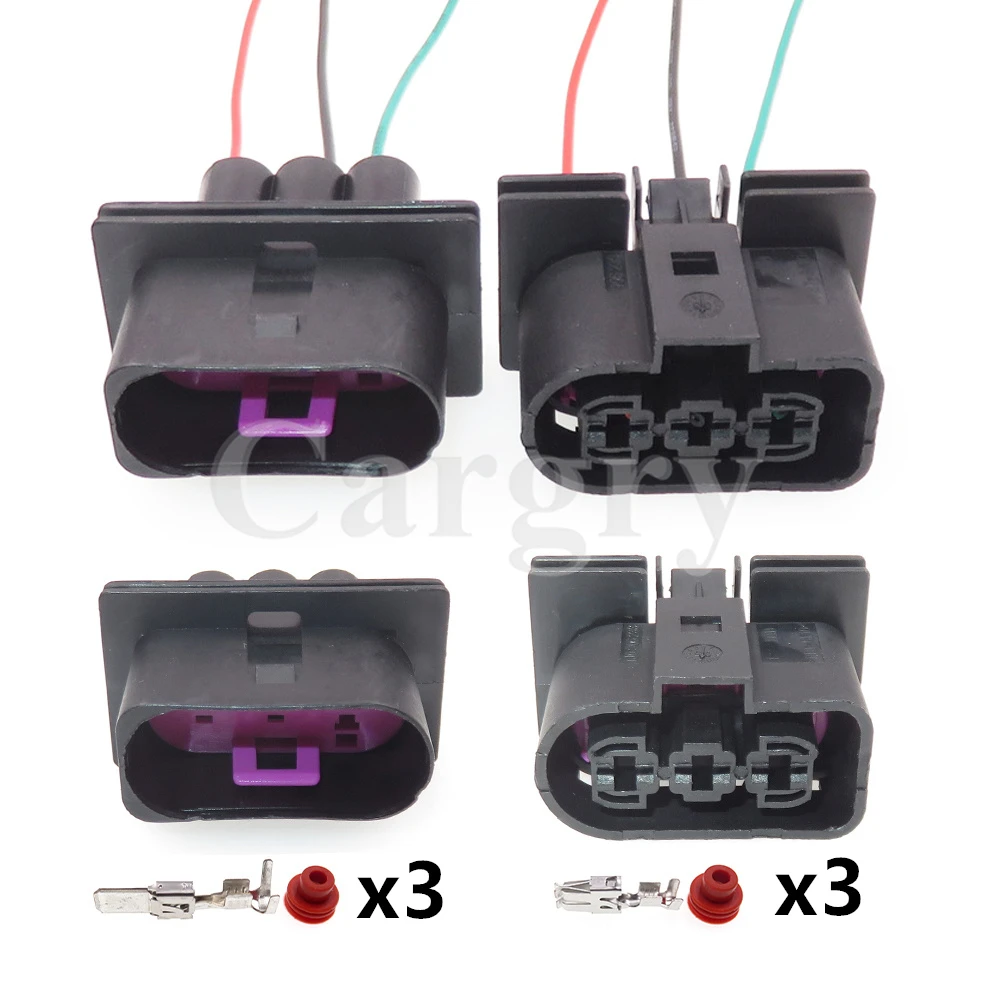 1 Set 3P 1J0906443 1J0 906 443 1J0 906 233 1J0906233 AC Assembly Car Electronic Fan Socket Radiator Plastic Housing Plug For VW