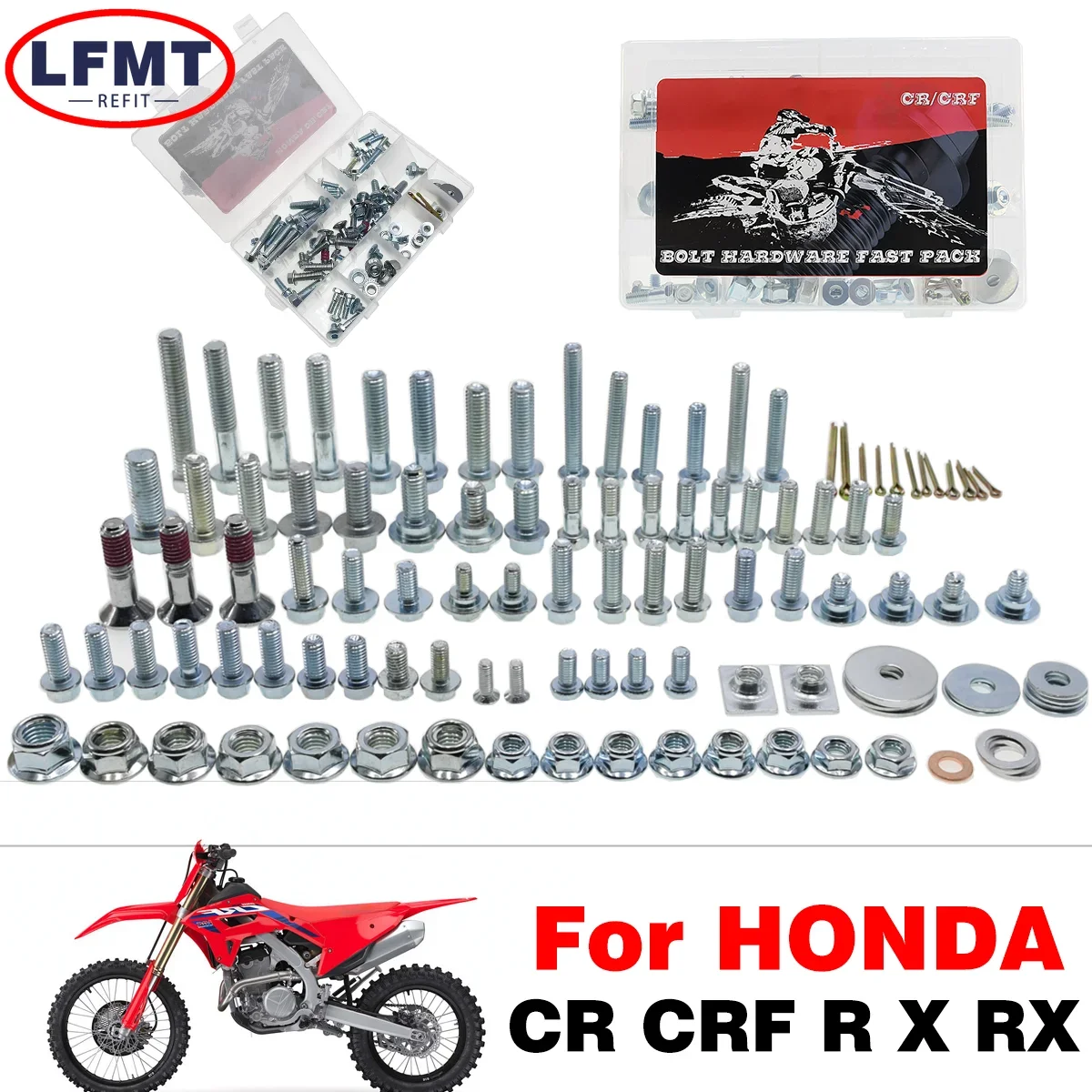 Hardware screw Bolt Full Plastics Fastener Kit For HONDA CR CRF 125 250 450 450R CRF250RX 450RX CRF250X 450X 2003-2024 Dirt Bike