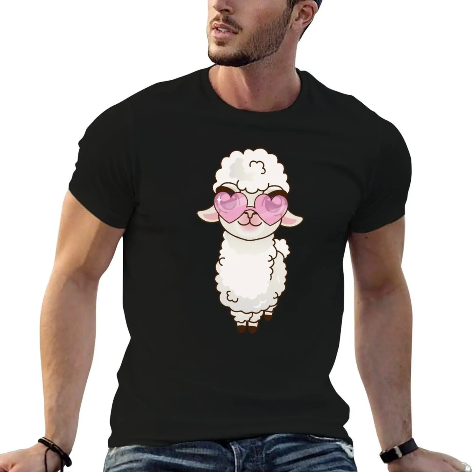 Cute Kawaii Llama Alpaca T-Shirt Fitness Quick Dry Short Sleeve Top