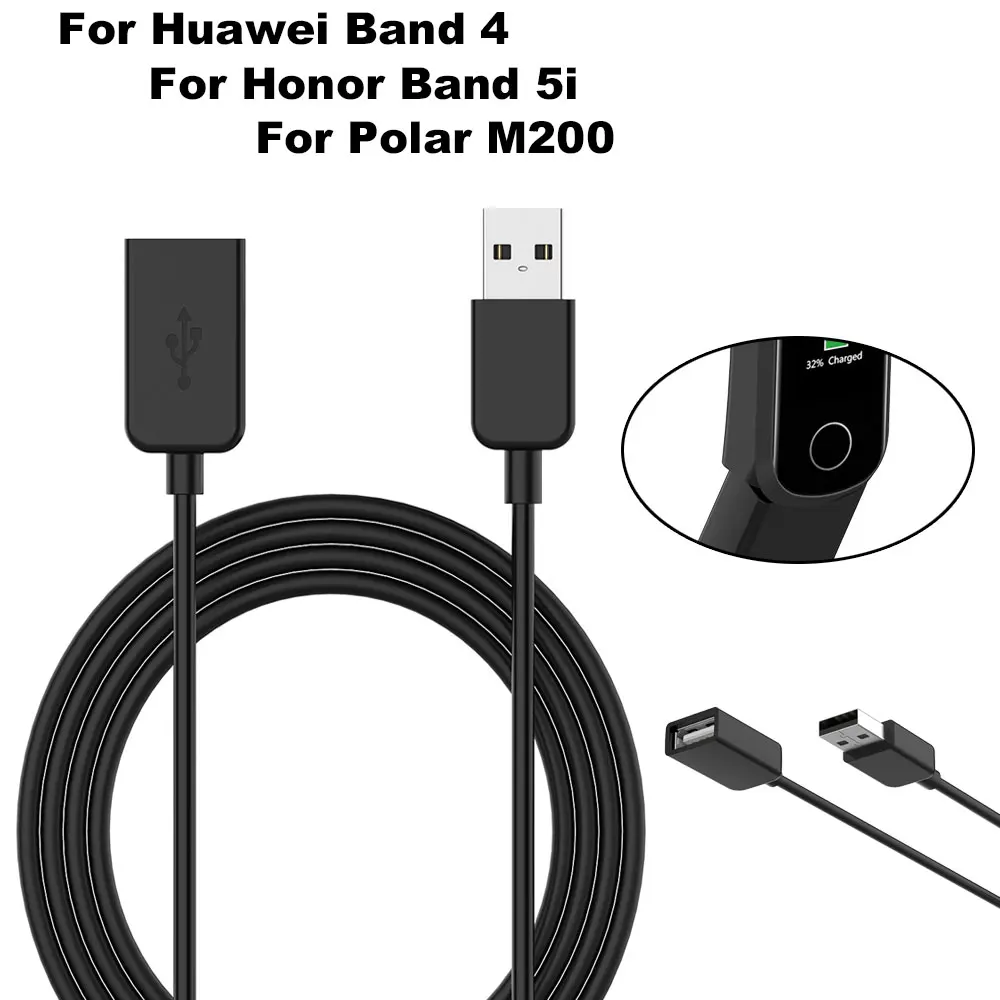 USB Charging Cable Data For Polar M200 Smart Watch 1M Fast Charger Cradle Dock Base for Huawei Band 4 Honor Band 5i