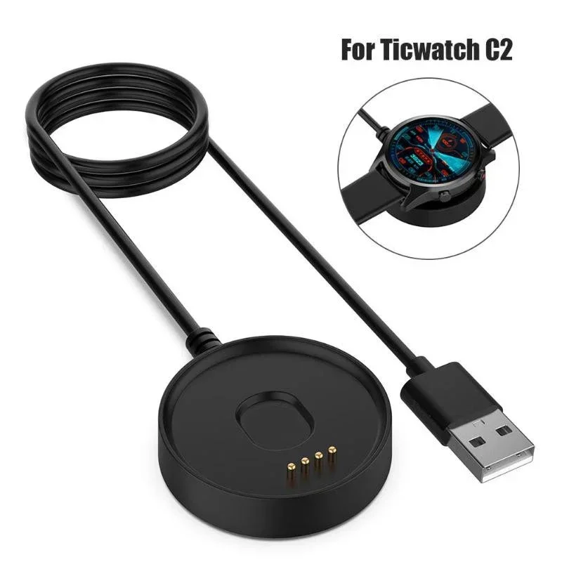 For Ticwatch C2 E2 S2 Portable Fast Charger with Data Function Dock Cradle Magnet Adsorption Charger Cable