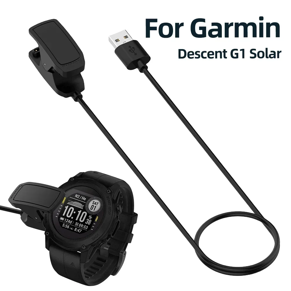 1M Fast Charging Cable Replacement USB Charging Cable Charger Dock Station Clip Cradle for Garmin Descent G1 Solar