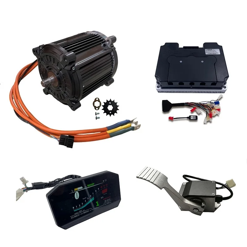 QS180 90H 8000W Mid Drive Motor Conversion Kits With Pedal Throttle For Electric Cart ATV