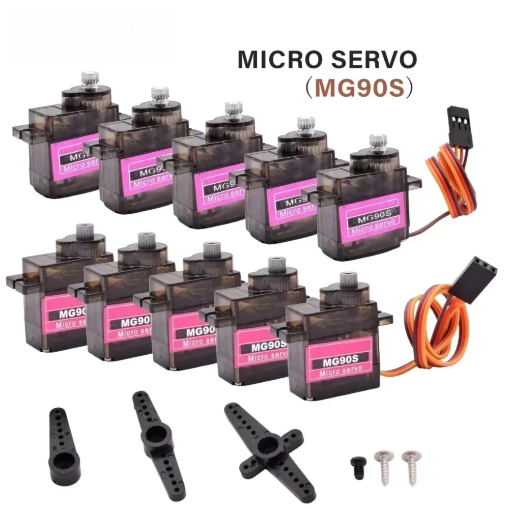 2/4/5/10pcs MG90S Micro Servo Motor Metal Gear Analog RC Servomotor 180 For Mini Car Airplane Helicopter Arduino Robot