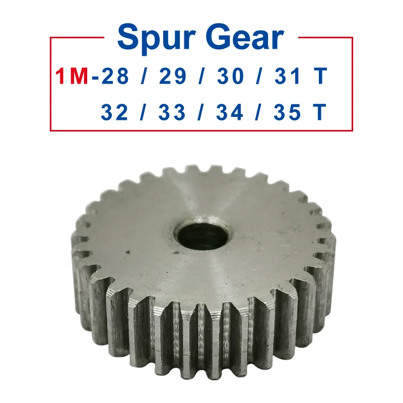 1 Piece spur Gear 1M28/29/30/31/32/33/34/35T rough Hole 6mm pinion gear 45#carbon steel Material  motor gear Total Height 10mm