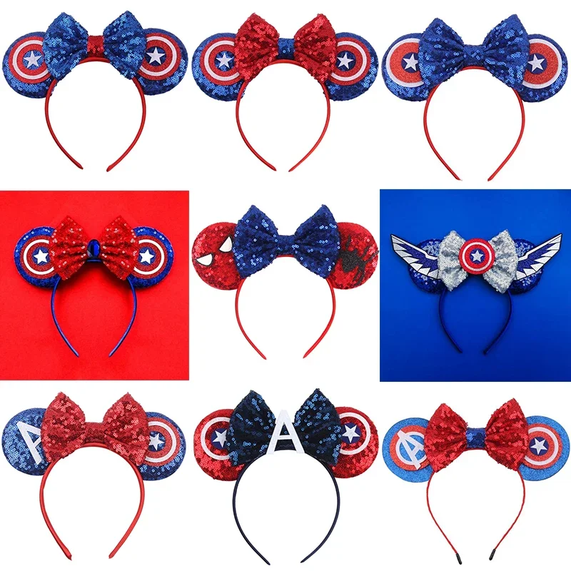 Disney Mickey Mouse Ear Headband Women Adult Marvel Hair Accessories Superhero Hairbands Spiderman Headbands for Kids Girls Gift