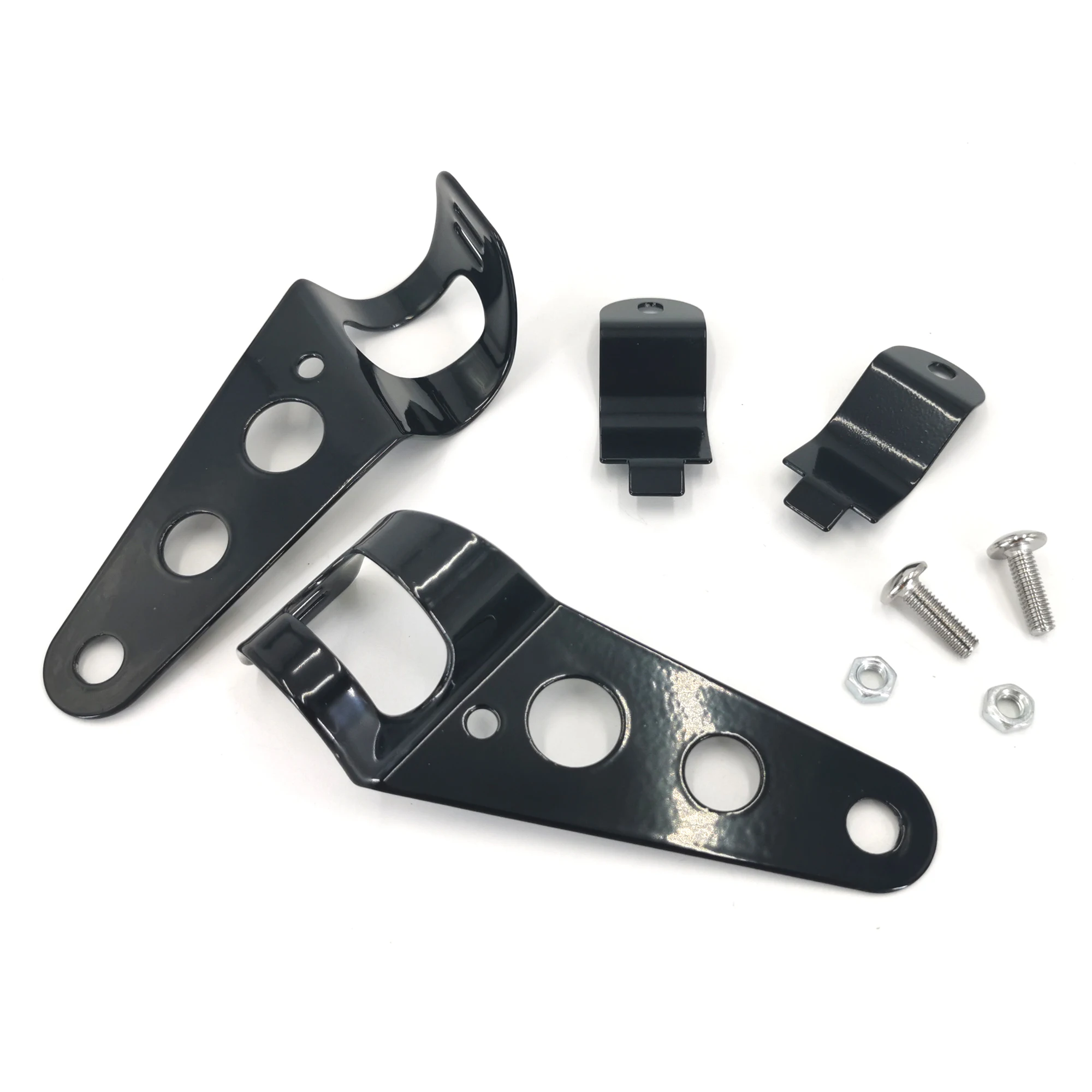 Universal Motorcycle Headlight Brackets Retro Motorbike Cafe Racer Headlamp Mount Head Light Support Front Round Lamp Carrier
