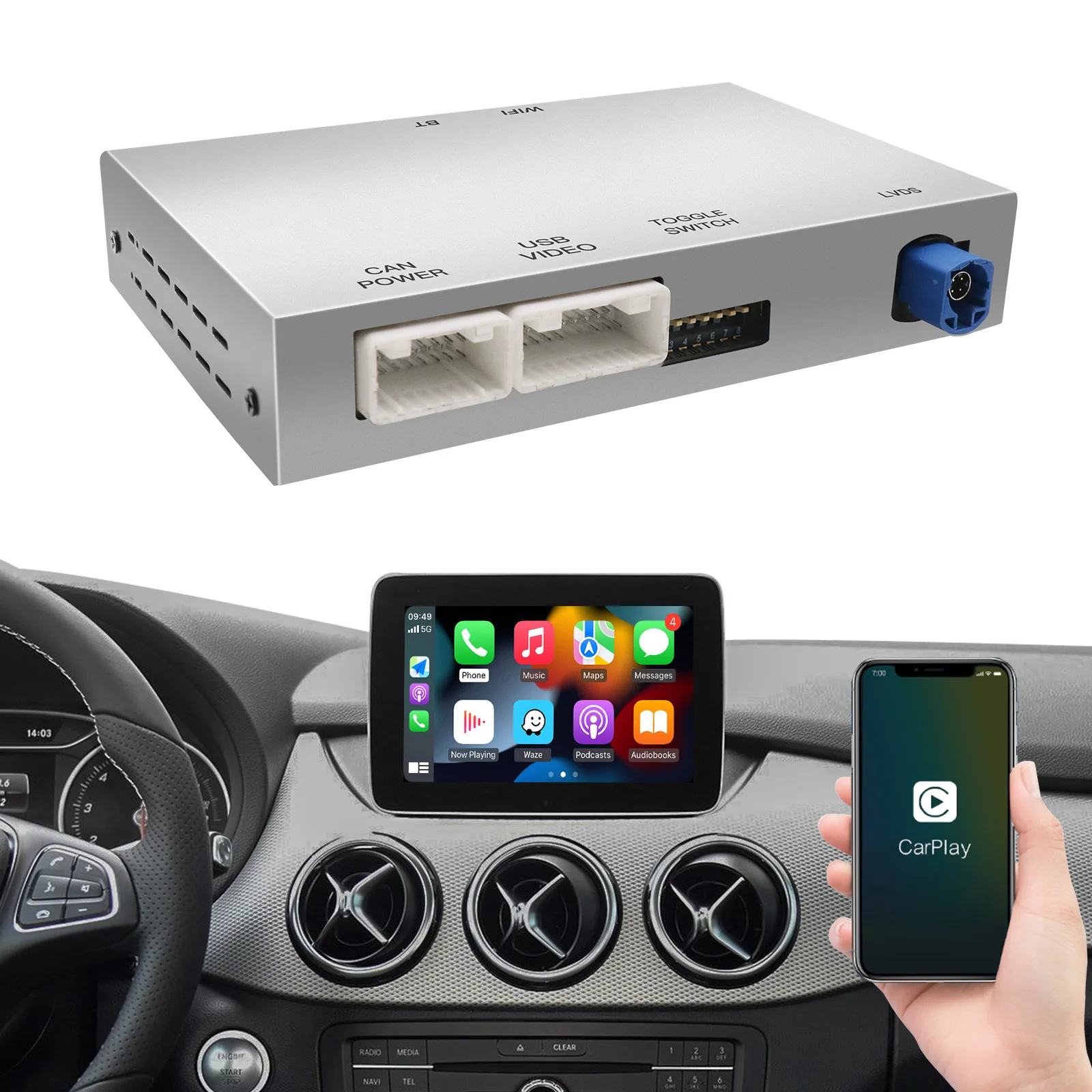 Wireless Carplay Stereo Navigation Car Radio For Mercedes Benz W117 W209 W204 W463 Android Auto Upgrade 12.0 5G Wifi