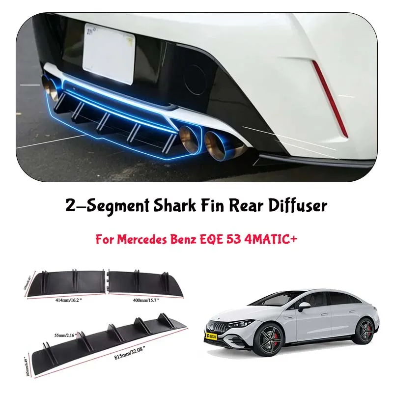 For Mercedes Benz EQE 53 4MATIC+ Shark Fin Rear Diffuser Split Chassis Spoiler Auto Aerodynamic Parts Aerodynamic Modification