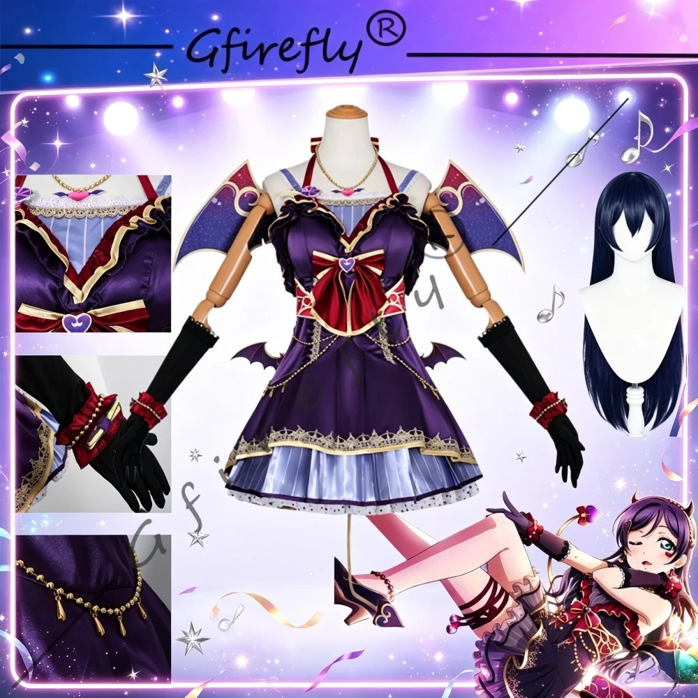 LoveLive! Nozomi Tojo Enchanting Demon Cosplay Costume Exquisite Accessories Wings Included Idol Outfit for Stage Performance