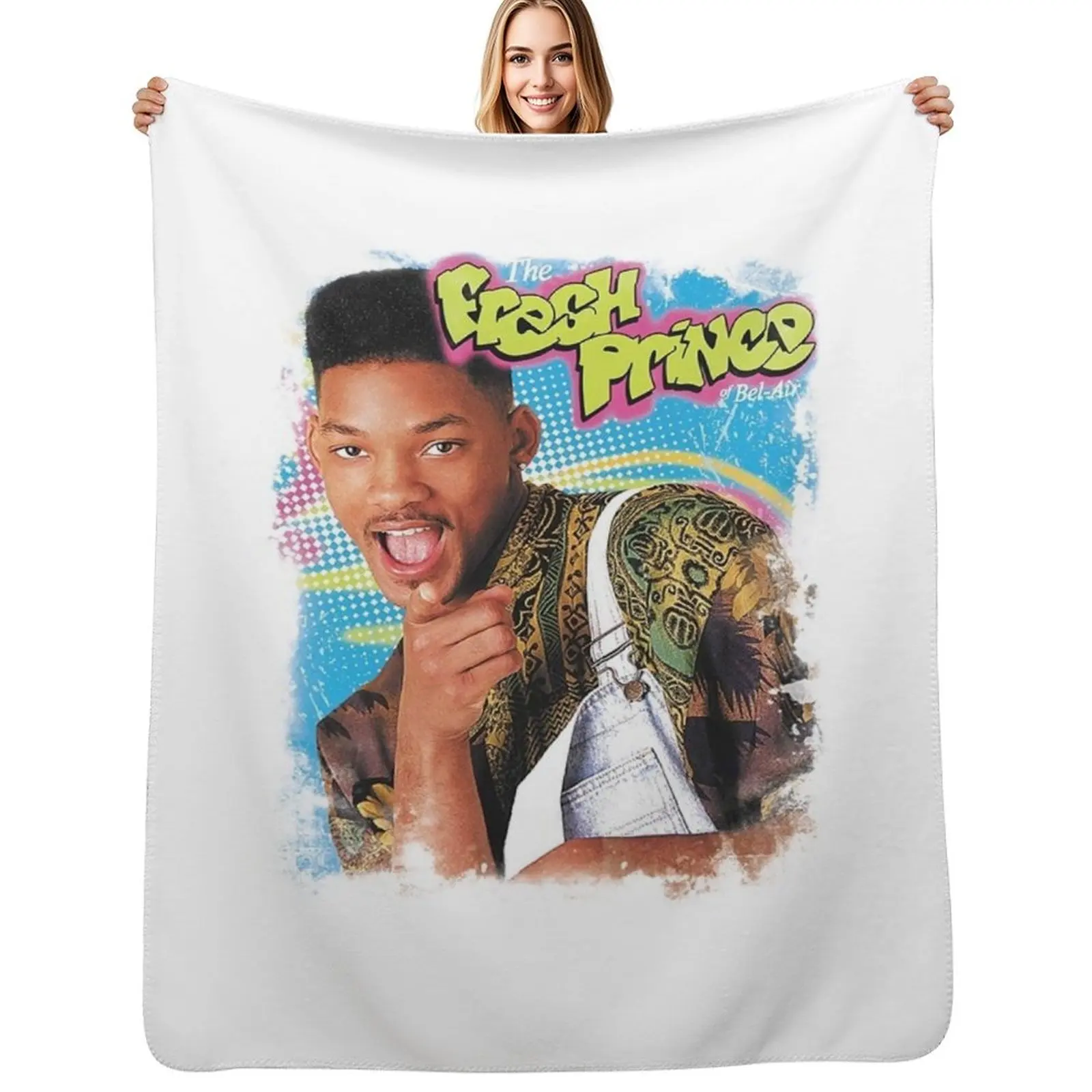 The Fresh Prince of Bel-Air White Gift For Fan, Gift T-Shirt For Women, Kids, Adults Men, Halloween day, Thanksgiv Throw Blanket