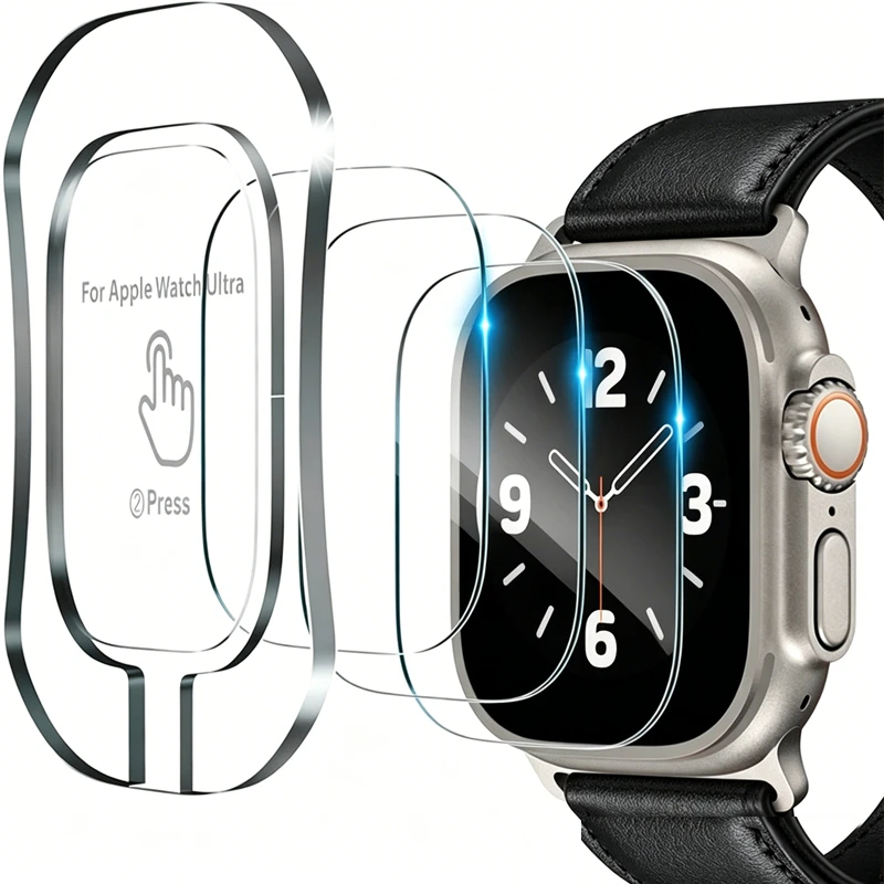 Tempered Glass for Apple Watch Ultra 1 2 3 49mm Anti-Scratch Screen Protector IWatch Ultra Seconds Installation Protective Film