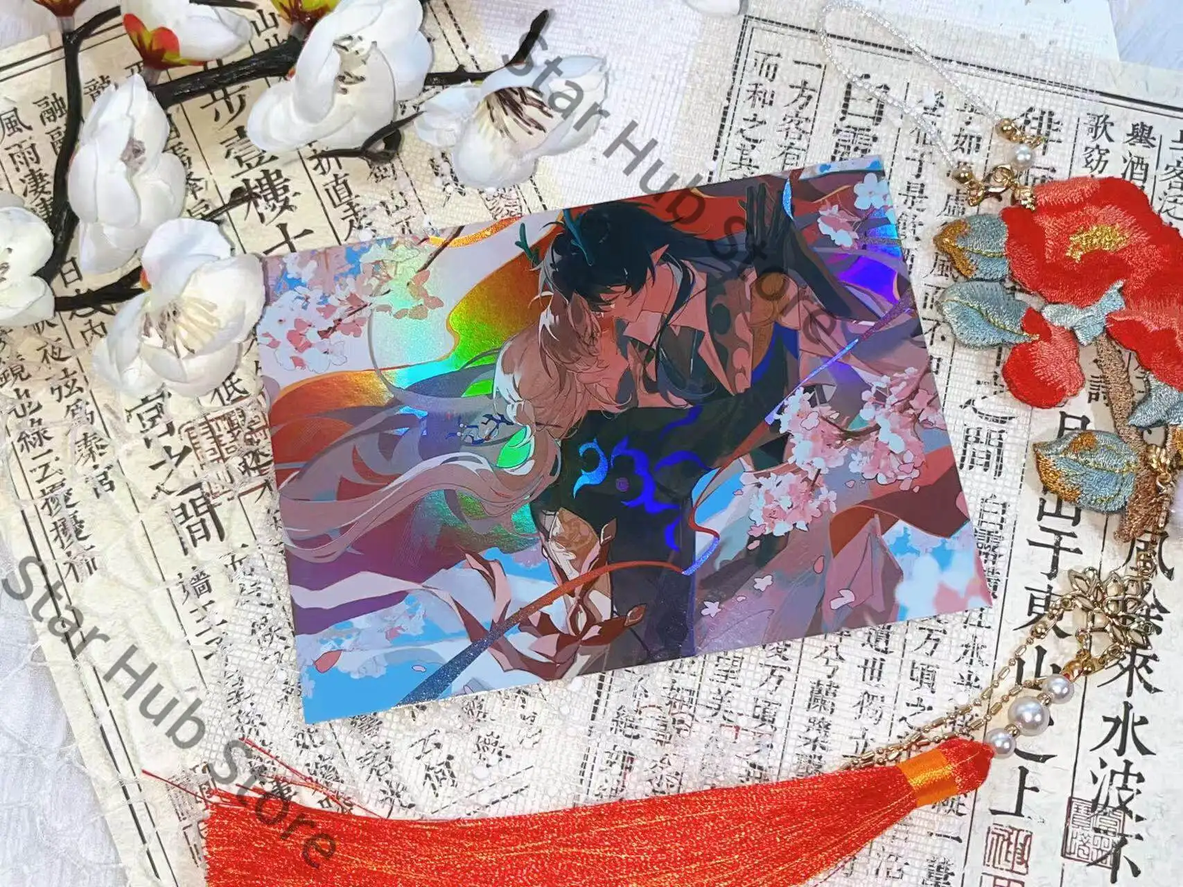 Honkai: Star Rail Dan Heng Imbibitor Lunae Blade Postcard Instant Camera Clear Card Double Flash Badge Cosplay Colleagues Gifts