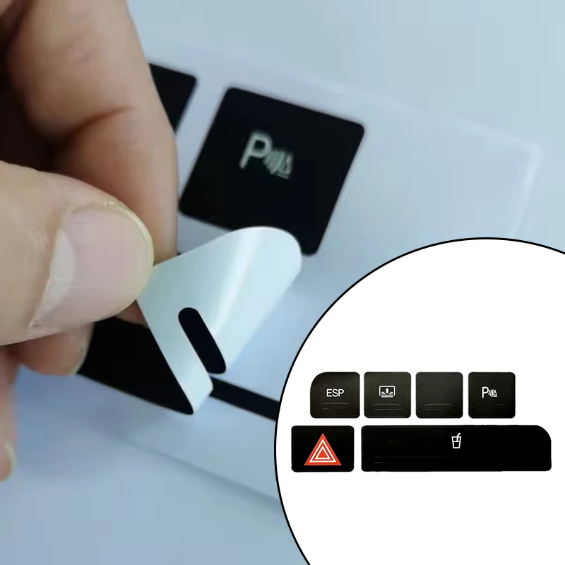 Car ESP Cup Emergency Repair Stickers for Audi A4 2004 2005 2006 Car Flash Switch Button Cover Cup Holder Stickers Auto Decals